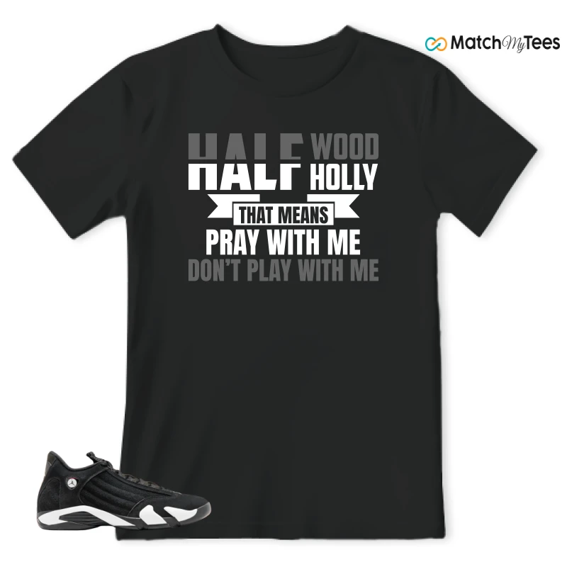 NIKE JORDAN 14 RETRO BLACK WHITE SNEAKER Matching Tees t-shirt