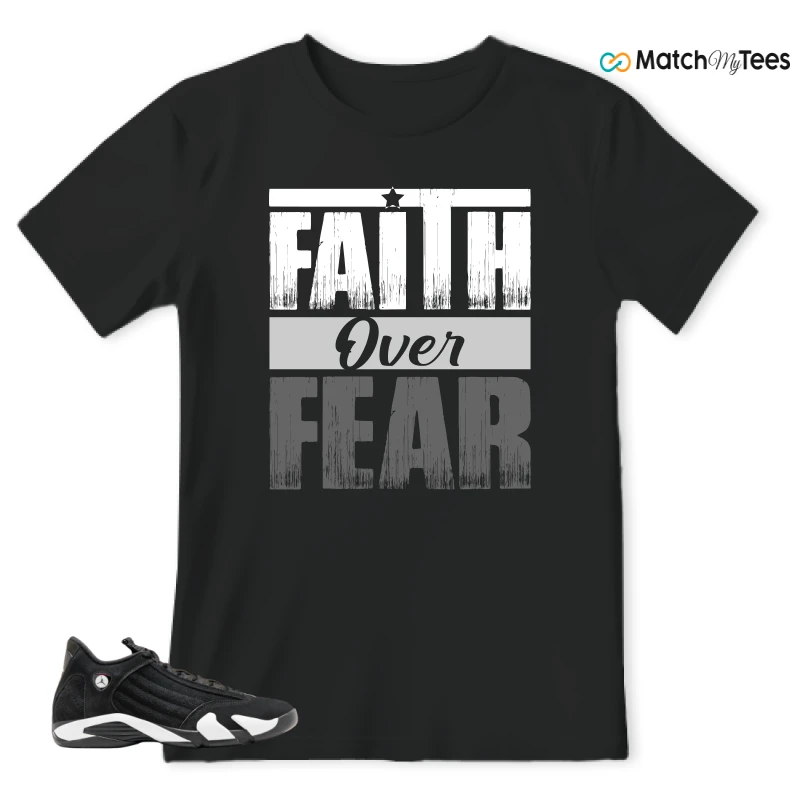NIKE JORDAN 14 RETRO BLACK WHITE SNEAKER Matching Tees t-shirt