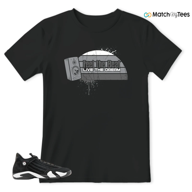 NIKE JORDAN 14 RETRO BLACK WHITE SNEAKER Matching Tees t-shirt