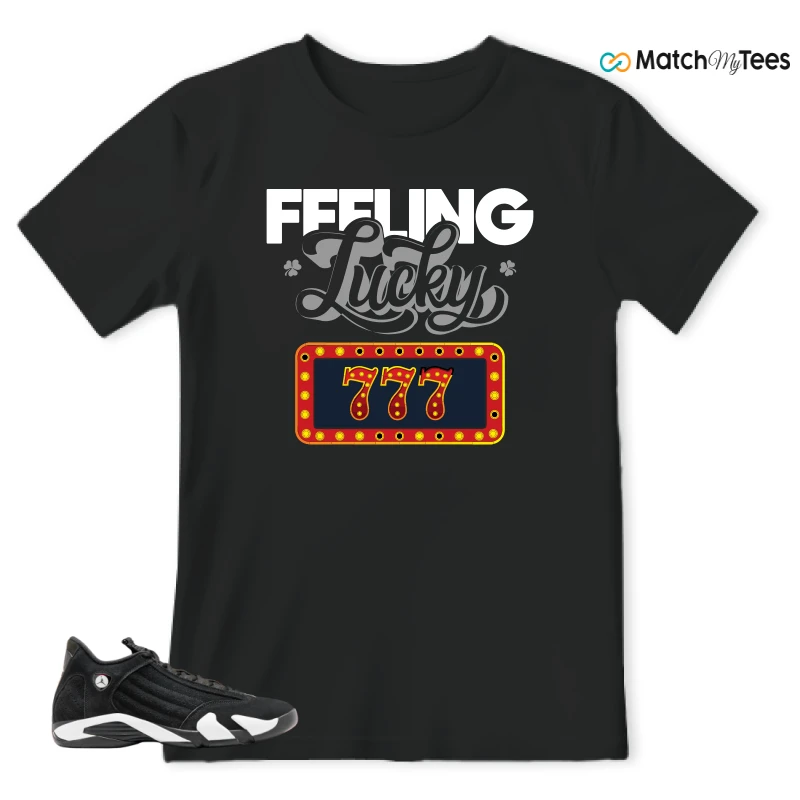 NIKE JORDAN 14 RETRO BLACK WHITE SNEAKER Matching Tees t-shirt