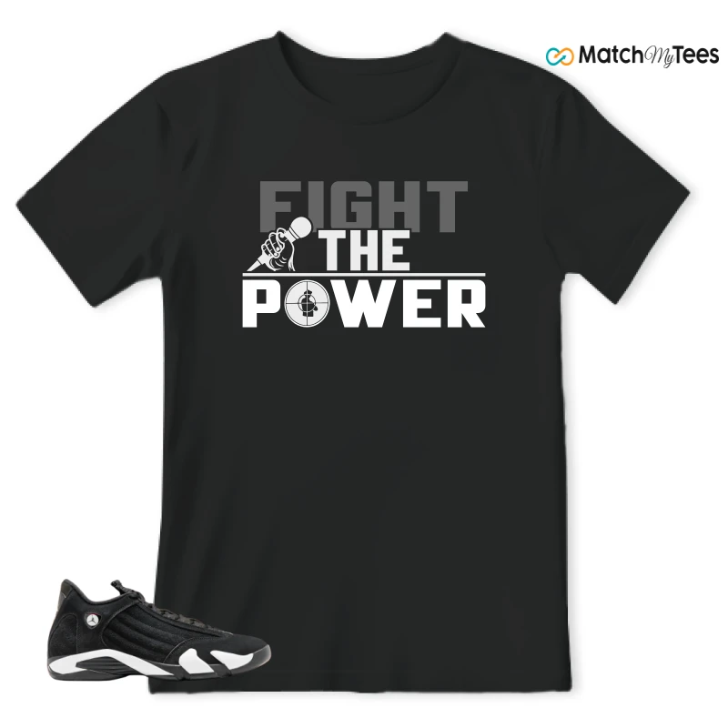 NIKE JORDAN 14 RETRO BLACK WHITE SNEAKER Matching Tees t-shirt