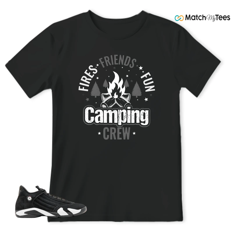 NIKE JORDAN 14 RETRO BLACK WHITE SNEAKER Matching Tees t-shirt