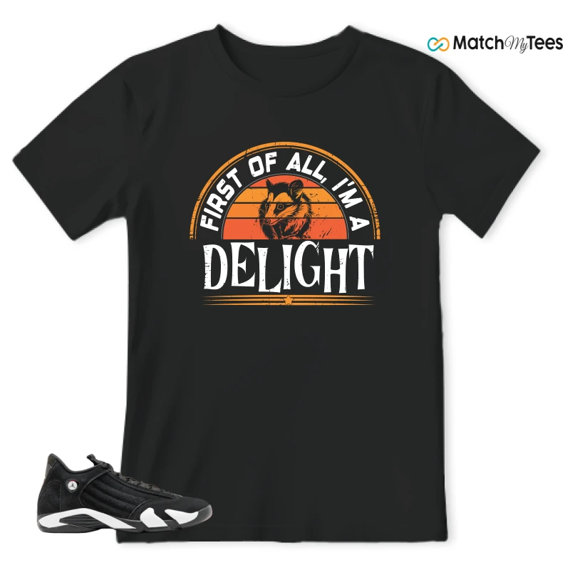 NIKE JORDAN 14 RETRO BLACK WHITE SNEAKER Matching Tees t-shirt