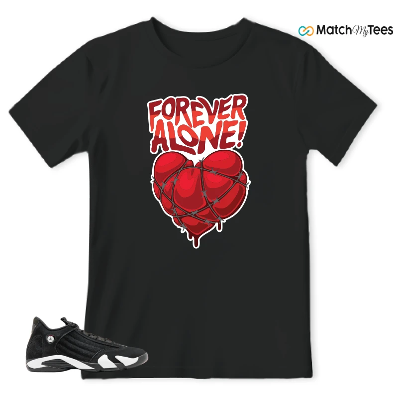 NIKE JORDAN 14 RETRO BLACK WHITE SNEAKER Matching Tees t-shirt