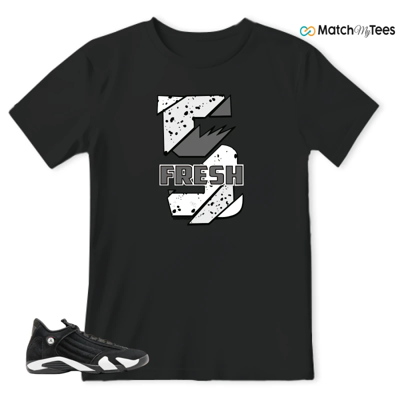 NIKE JORDAN 14 RETRO BLACK WHITE SNEAKER Matching Tees t-shirt