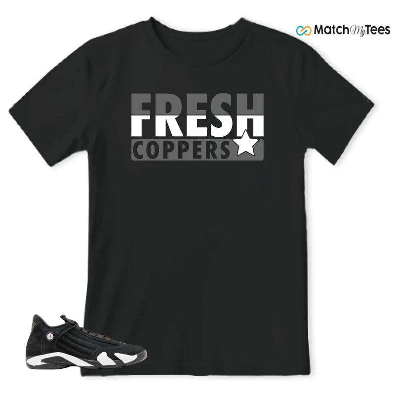 NIKE JORDAN 14 RETRO BLACK WHITE SNEAKER Matching Tees t-shirt