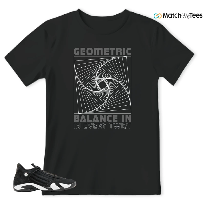 NIKE JORDAN 14 RETRO BLACK WHITE SNEAKER Matching Tees t-shirt