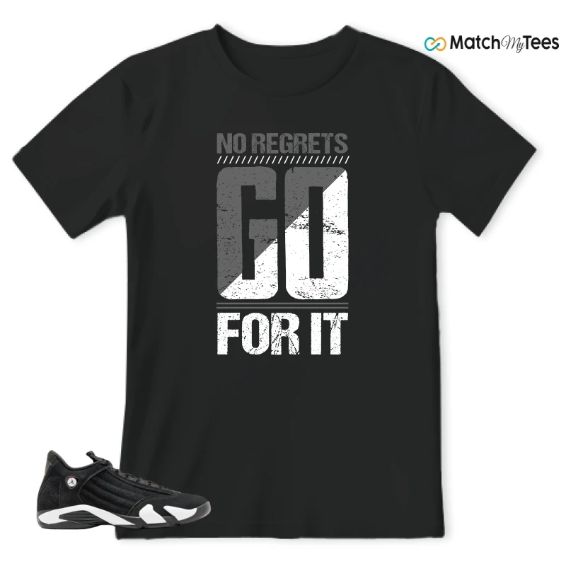 NIKE JORDAN 14 RETRO BLACK WHITE SNEAKER Matching Tees t-shirt