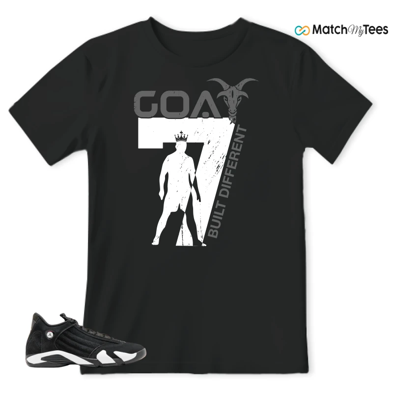 NIKE JORDAN 14 RETRO BLACK WHITE SNEAKER Matching Tees t-shirt