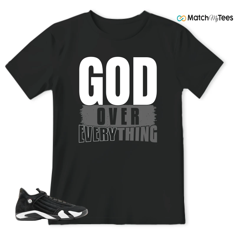 NIKE JORDAN 14 RETRO BLACK WHITE SNEAKER Matching Tees t-shirt