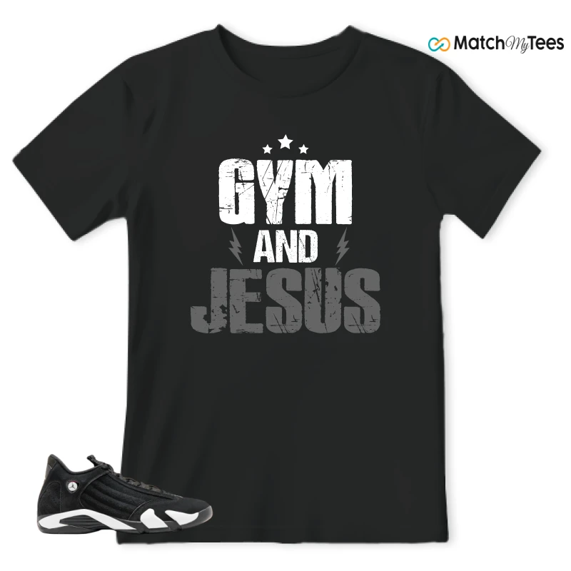 NIKE JORDAN 14 RETRO BLACK WHITE SNEAKER Matching Tees t-shirt