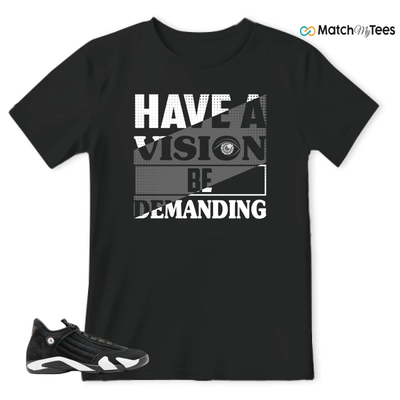 NIKE JORDAN 14 RETRO BLACK WHITE SNEAKER Matching Tees t-shirt