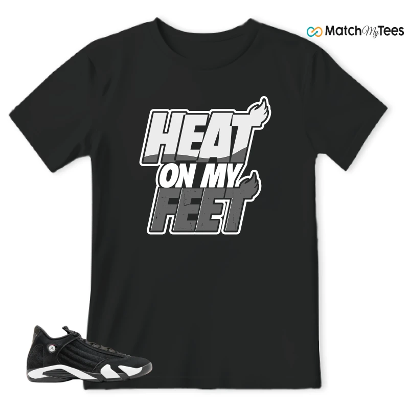 NIKE JORDAN 14 RETRO BLACK WHITE SNEAKER Matching Tees t-shirt