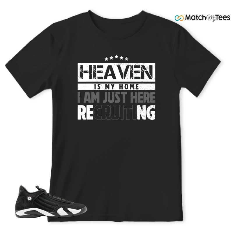 NIKE JORDAN 14 RETRO BLACK WHITE SNEAKER Matching Tees t-shirt