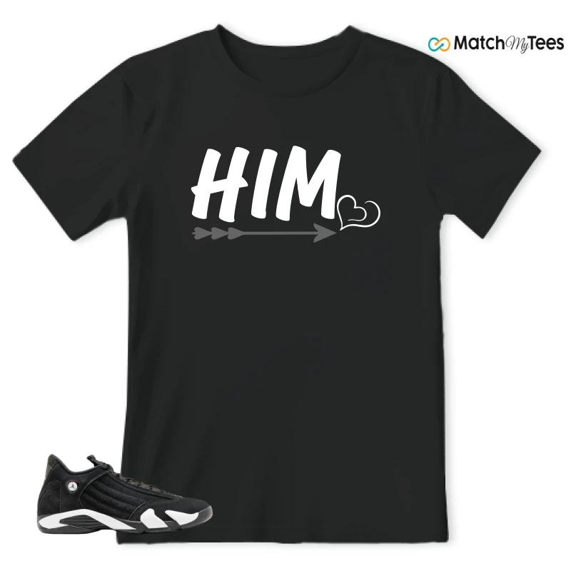 NIKE JORDAN 14 RETRO BLACK WHITE SNEAKER Matching Tees t-shirt