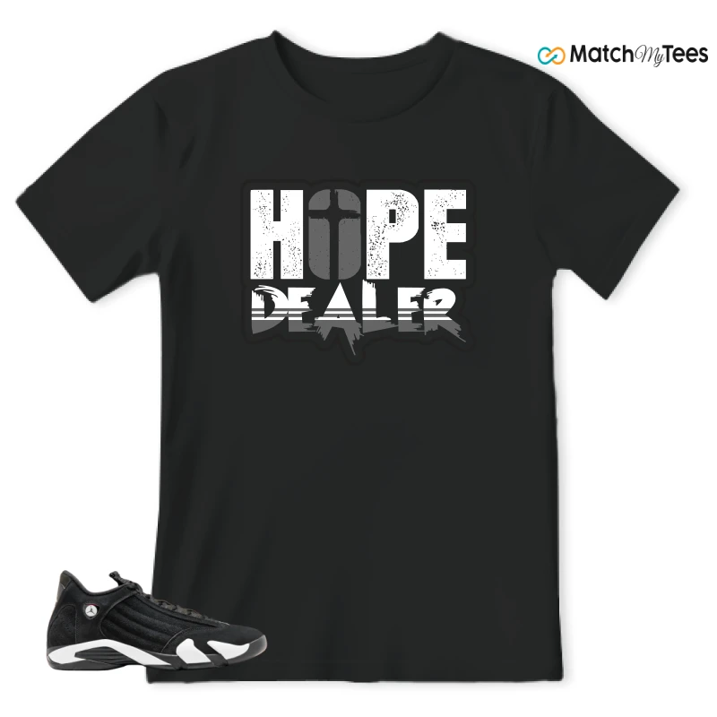 NIKE JORDAN 14 RETRO BLACK WHITE SNEAKER Matching Tees t-shirt
