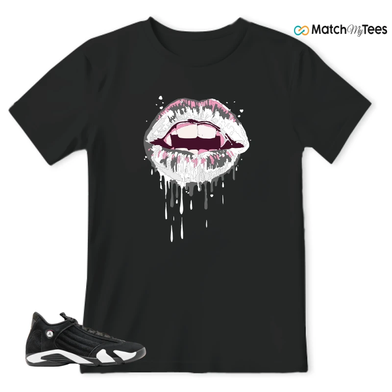 NIKE JORDAN 14 RETRO BLACK WHITE SNEAKER Matching Tees t-shirt