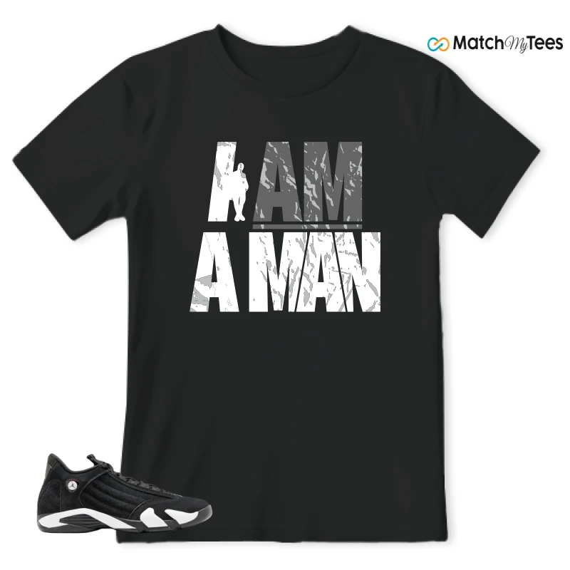 NIKE JORDAN 14 RETRO BLACK WHITE SNEAKER Matching Tees t-shirt