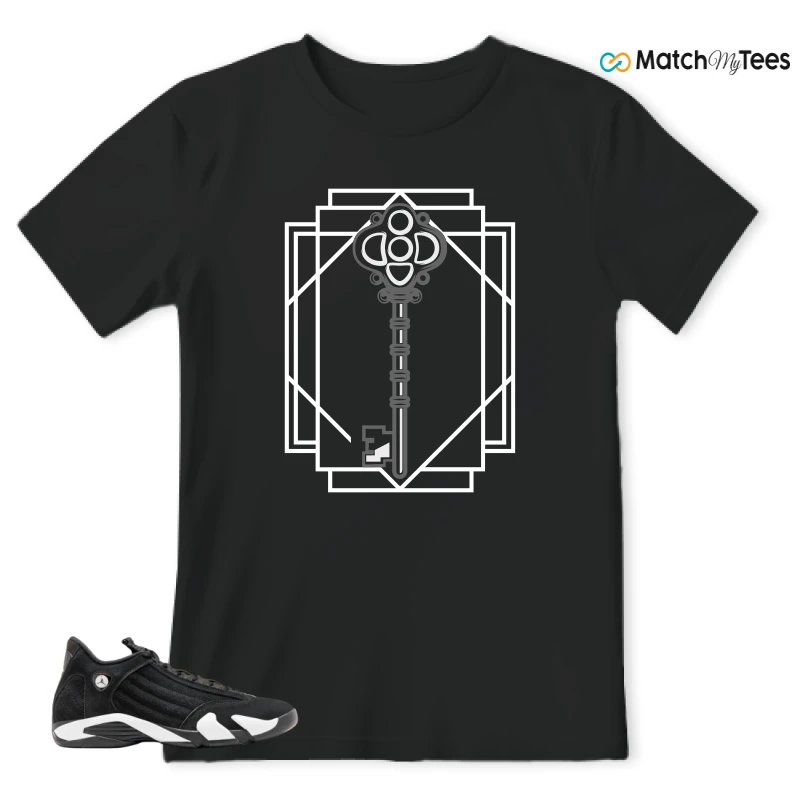 NIKE JORDAN 14 RETRO BLACK WHITE SNEAKER Matching Tees t-shirt