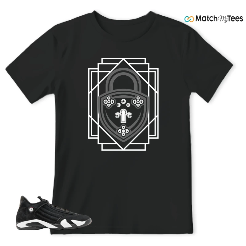 NIKE JORDAN 14 RETRO BLACK WHITE SNEAKER Matching Tees t-shirt