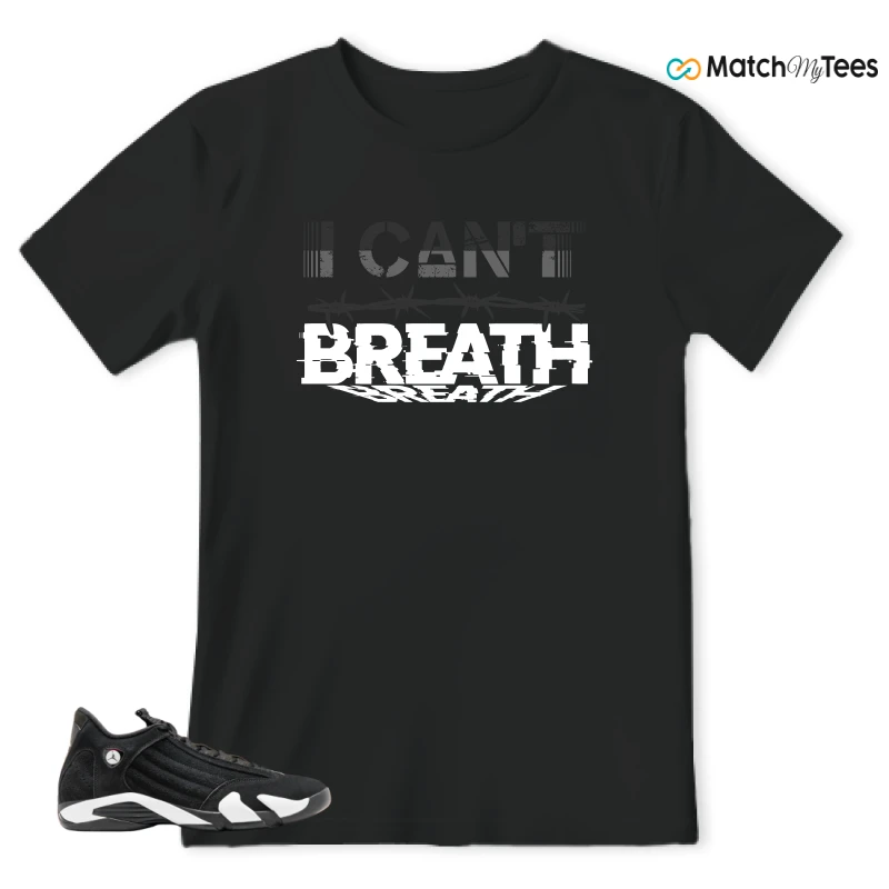 NIKE JORDAN 14 RETRO BLACK WHITE SNEAKER Matching Tees t-shirt