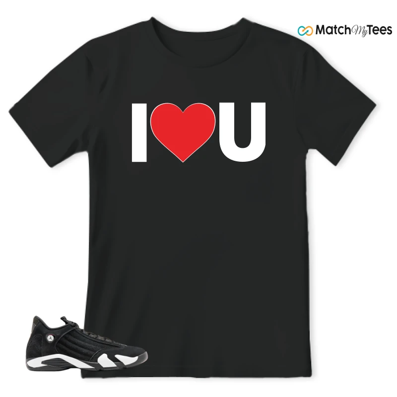 NIKE JORDAN 14 RETRO BLACK WHITE SNEAKER Matching Tees t-shirt