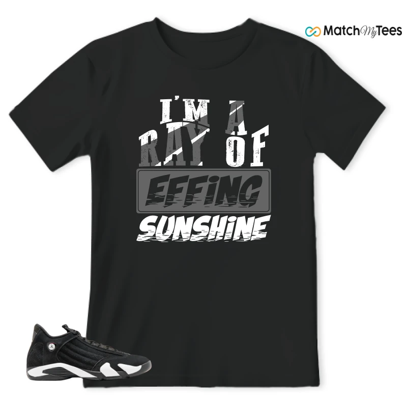 NIKE JORDAN 14 RETRO BLACK WHITE SNEAKER Matching Tees t-shirt