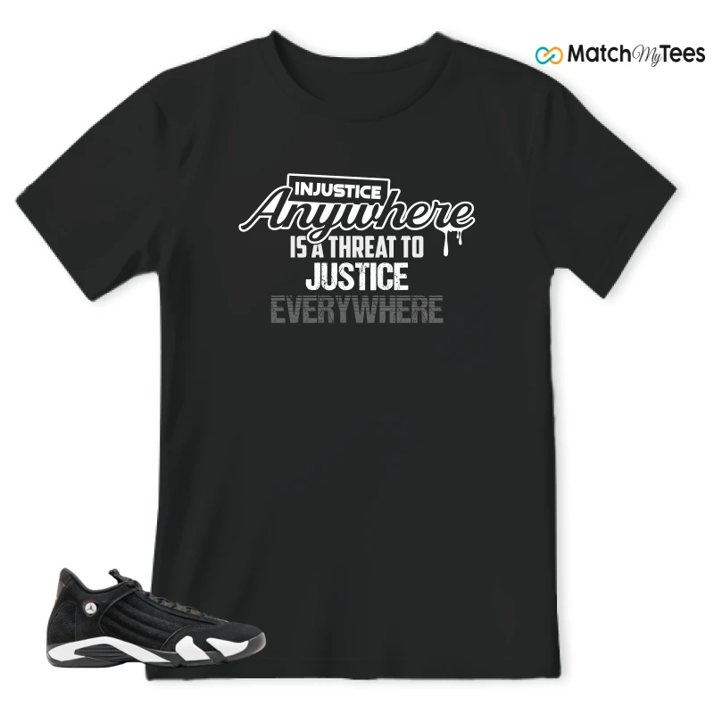 NIKE JORDAN 14 RETRO BLACK WHITE SNEAKER Matching Tees t-shirt