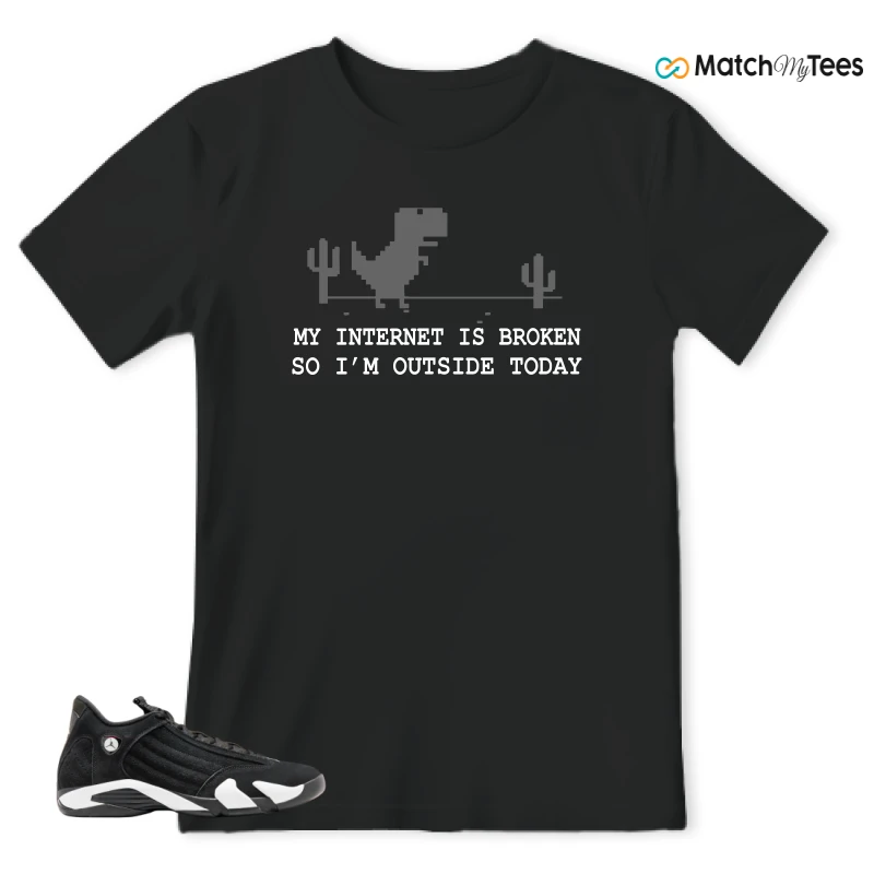 NIKE JORDAN 14 RETRO BLACK WHITE SNEAKER Matching Tees t-shirt