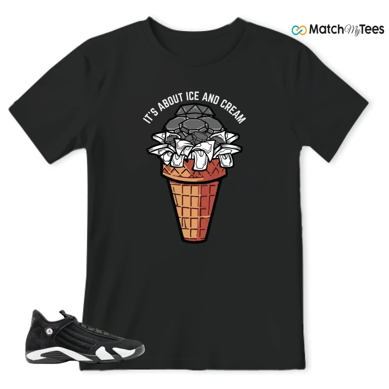 NIKE JORDAN 14 RETRO BLACK WHITE SNEAKER Matching Tees t-shirt