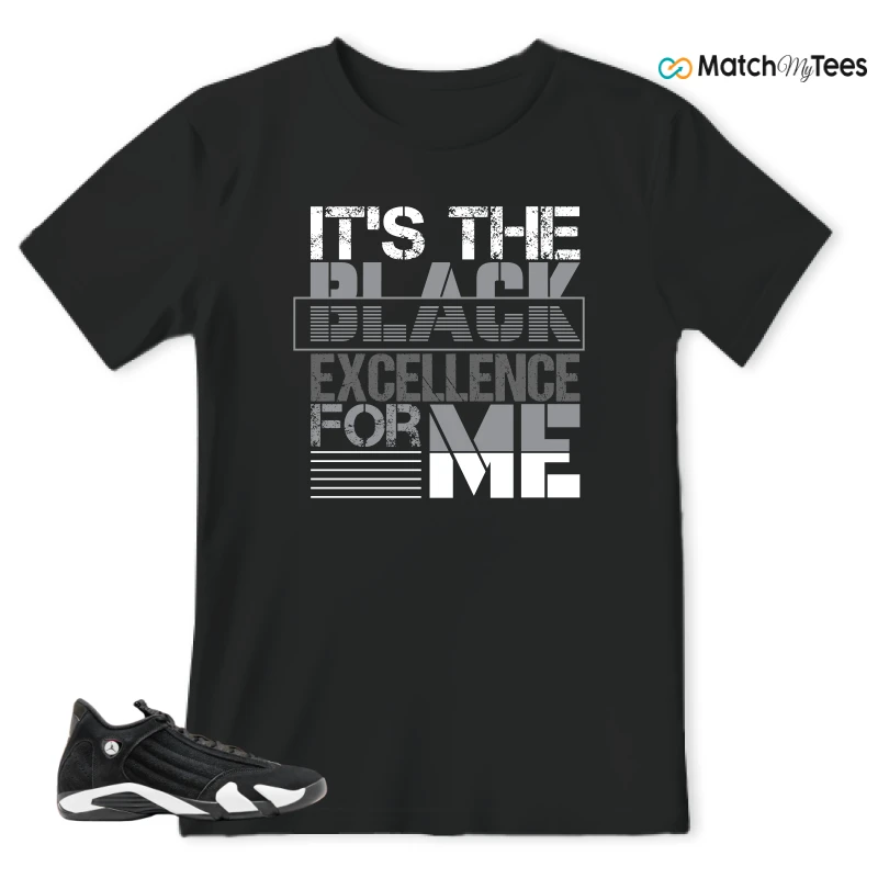 NIKE JORDAN 14 RETRO BLACK WHITE SNEAKER Matching Tees t-shirt