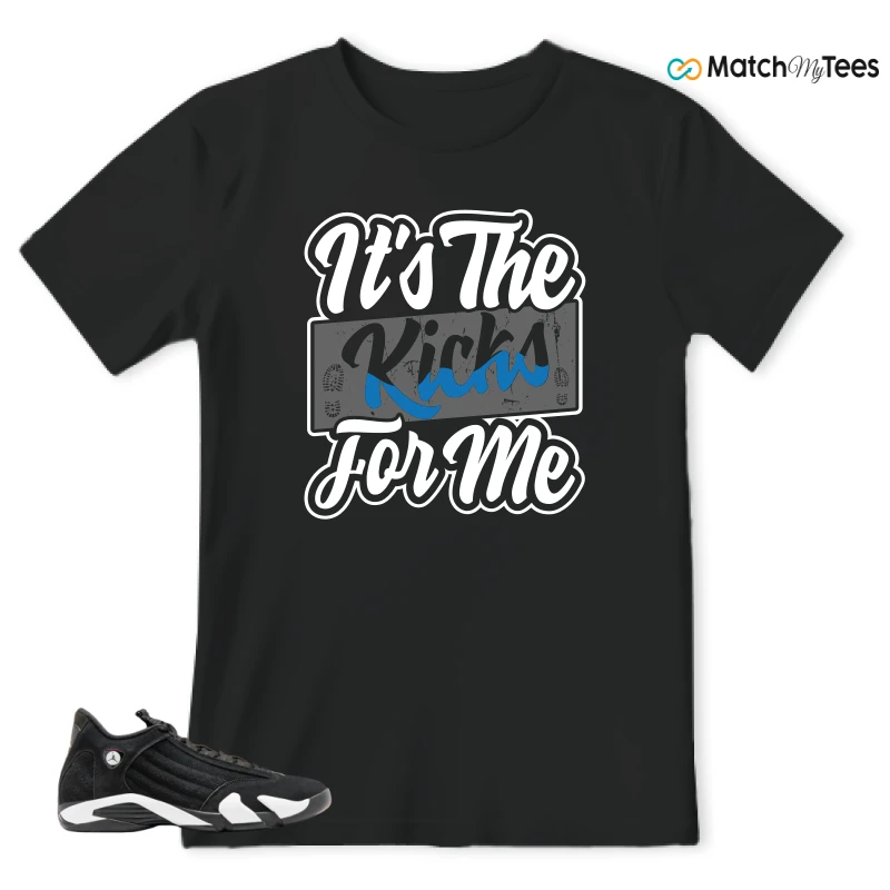 NIKE JORDAN 14 RETRO BLACK WHITE SNEAKER Matching Tees t-shirt