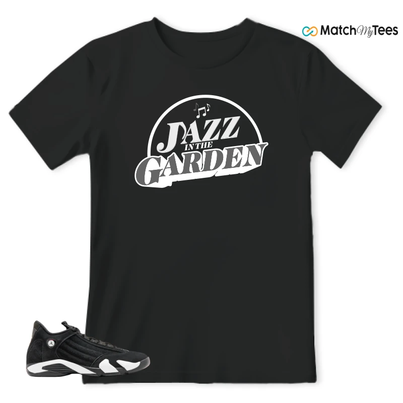 NIKE JORDAN 14 RETRO BLACK WHITE SNEAKER Matching Tees t-shirt