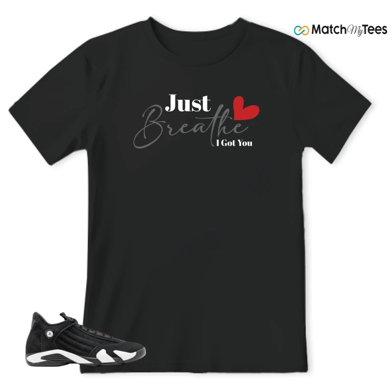 NIKE JORDAN 14 RETRO BLACK WHITE SNEAKER Matching Tees t-shirt