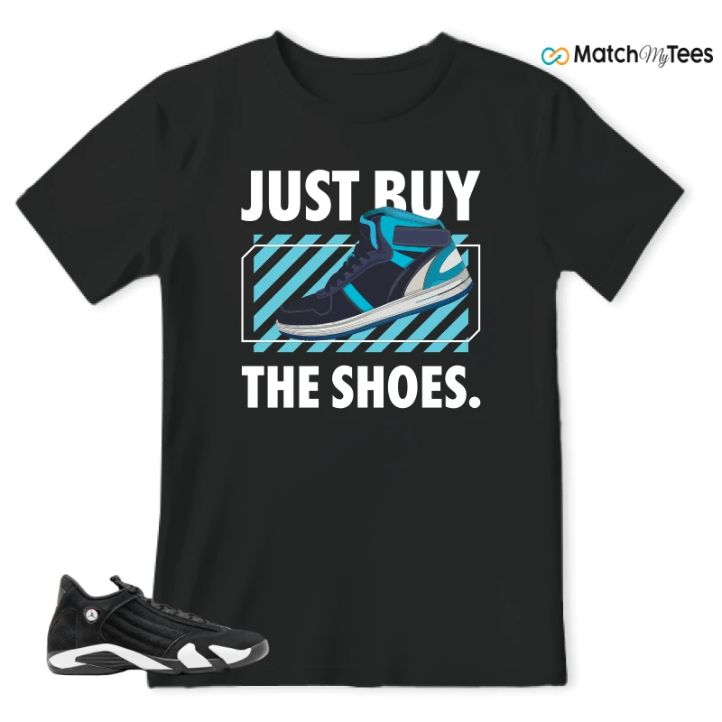 NIKE JORDAN 14 RETRO BLACK WHITE SNEAKER Matching Tees t-shirt