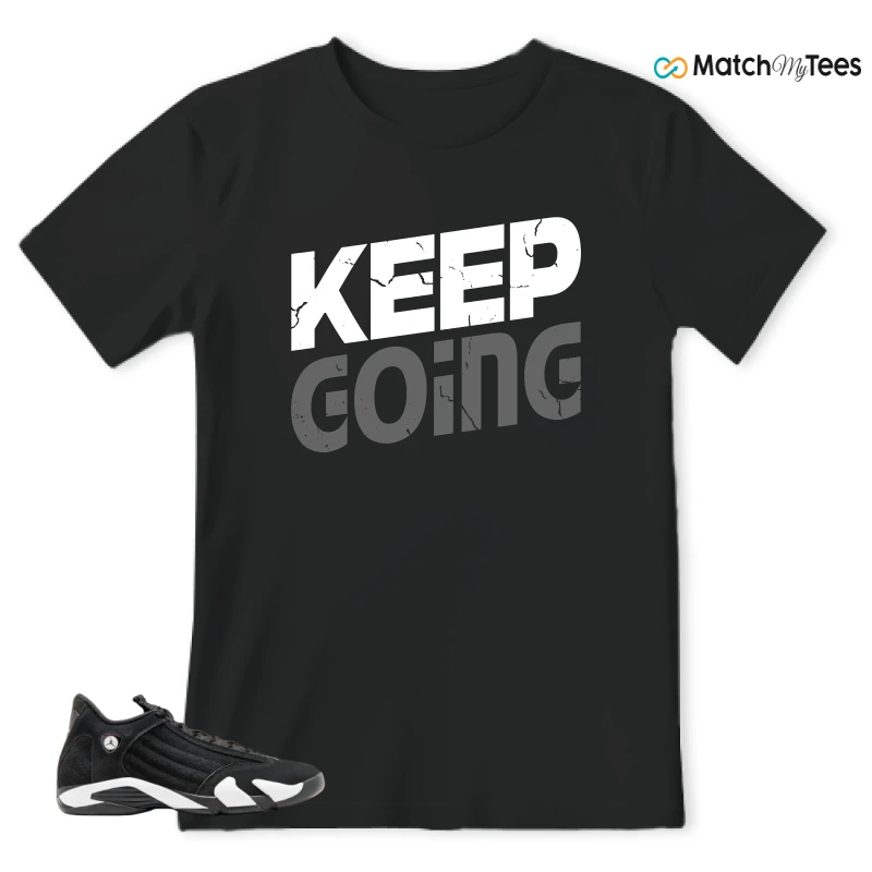 NIKE JORDAN 14 RETRO BLACK WHITE SNEAKER Matching Tees t-shirt