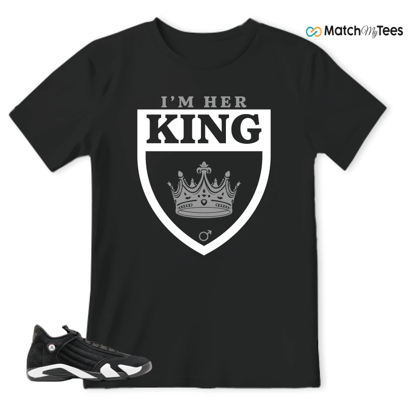 NIKE JORDAN 14 RETRO BLACK WHITE SNEAKER Matching Tees t-shirt