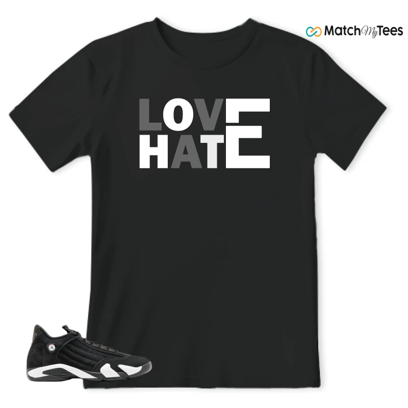 Love Hate Black matching T-shirt T-shirt