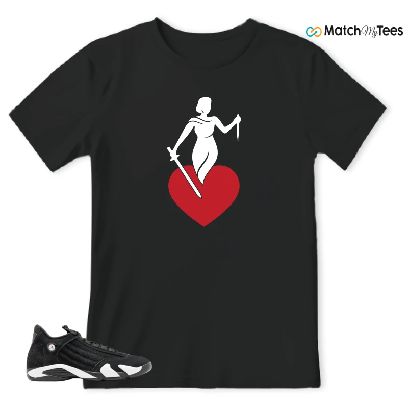 NIKE JORDAN 14 RETRO BLACK WHITE SNEAKER Matching Tees t-shirt