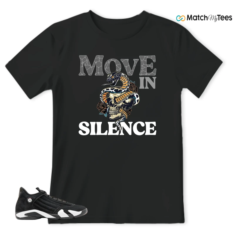 NIKE JORDAN 14 RETRO BLACK WHITE SNEAKER Matching Tees t-shirt