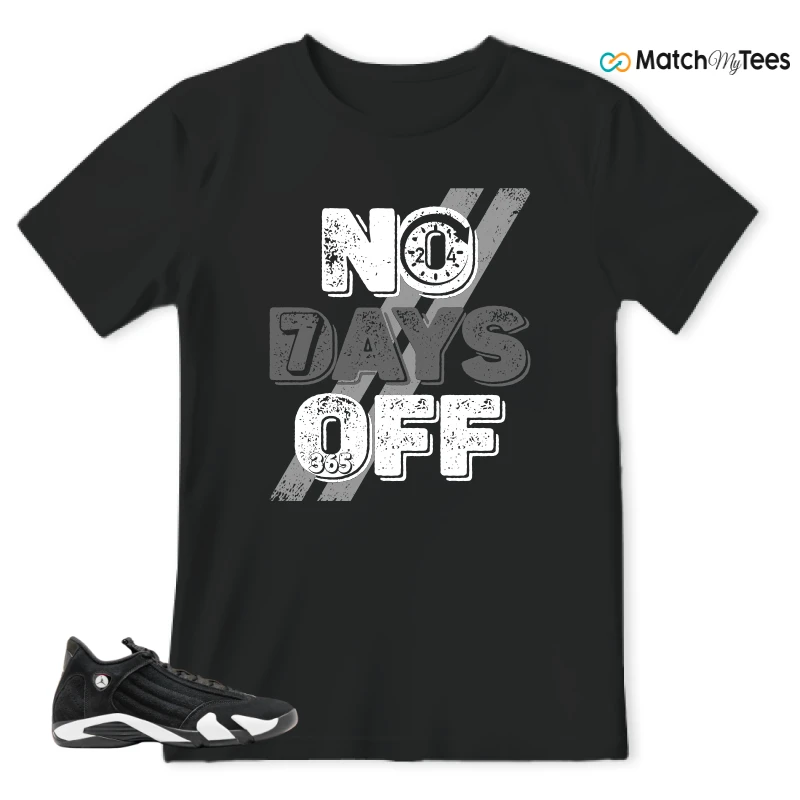 NIKE JORDAN 14 RETRO BLACK WHITE SNEAKER Matching Tees t-shirt