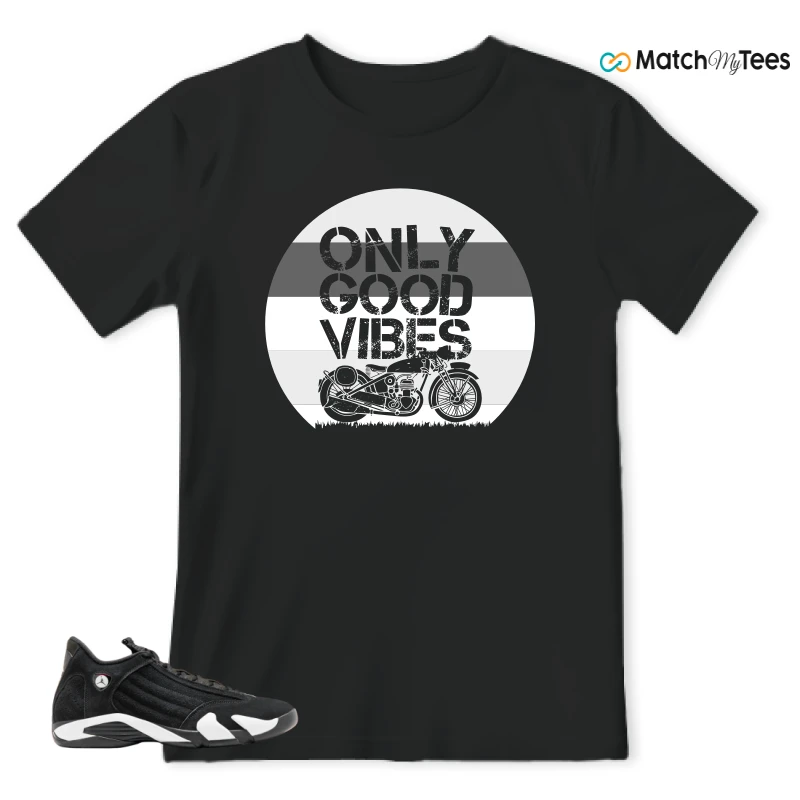 NIKE JORDAN 14 RETRO BLACK WHITE SNEAKER Matching Tees t-shirt