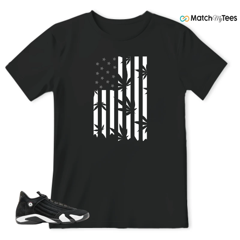 NIKE JORDAN 14 RETRO BLACK WHITE SNEAKER Matching Tees t-shirt