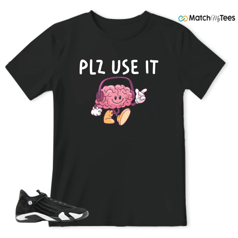 NIKE JORDAN 14 RETRO BLACK WHITE SNEAKER Matching Tees t-shirt