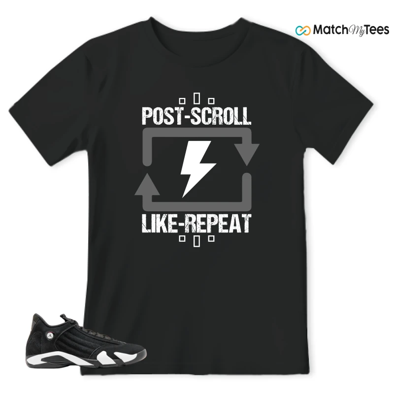 NIKE JORDAN 14 RETRO BLACK WHITE SNEAKER Matching Tees t-shirt