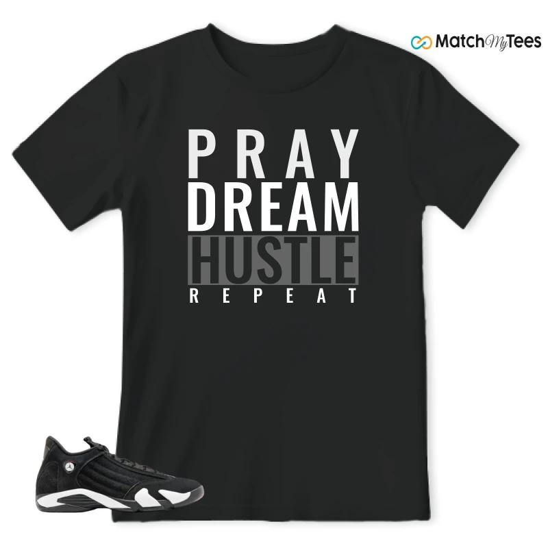 NIKE JORDAN 14 RETRO BLACK WHITE SNEAKER Matching Tees t-shirt