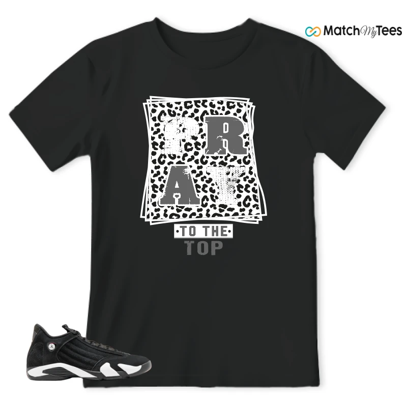 NIKE JORDAN 14 RETRO BLACK WHITE SNEAKER Matching Tees t-shirt