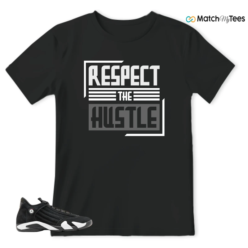 NIKE JORDAN 14 RETRO BLACK WHITE SNEAKER Matching Tees t-shirt
