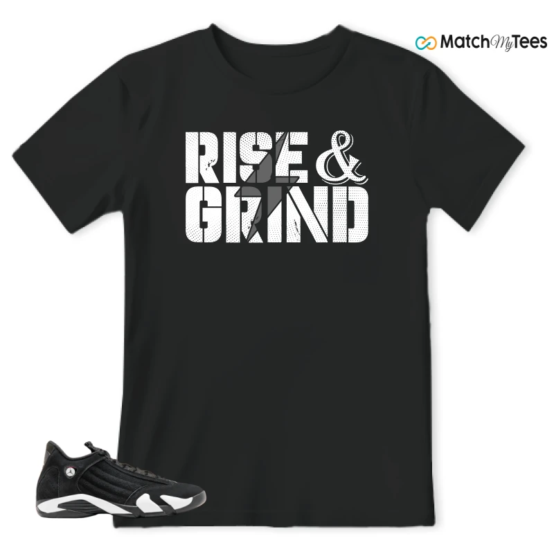 NIKE JORDAN 14 RETRO BLACK WHITE SNEAKER Matching Tees t-shirt