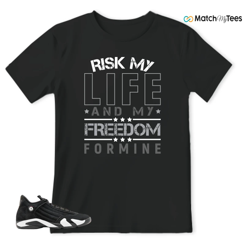 NIKE JORDAN 14 RETRO BLACK WHITE SNEAKER Matching Tees t-shirt
